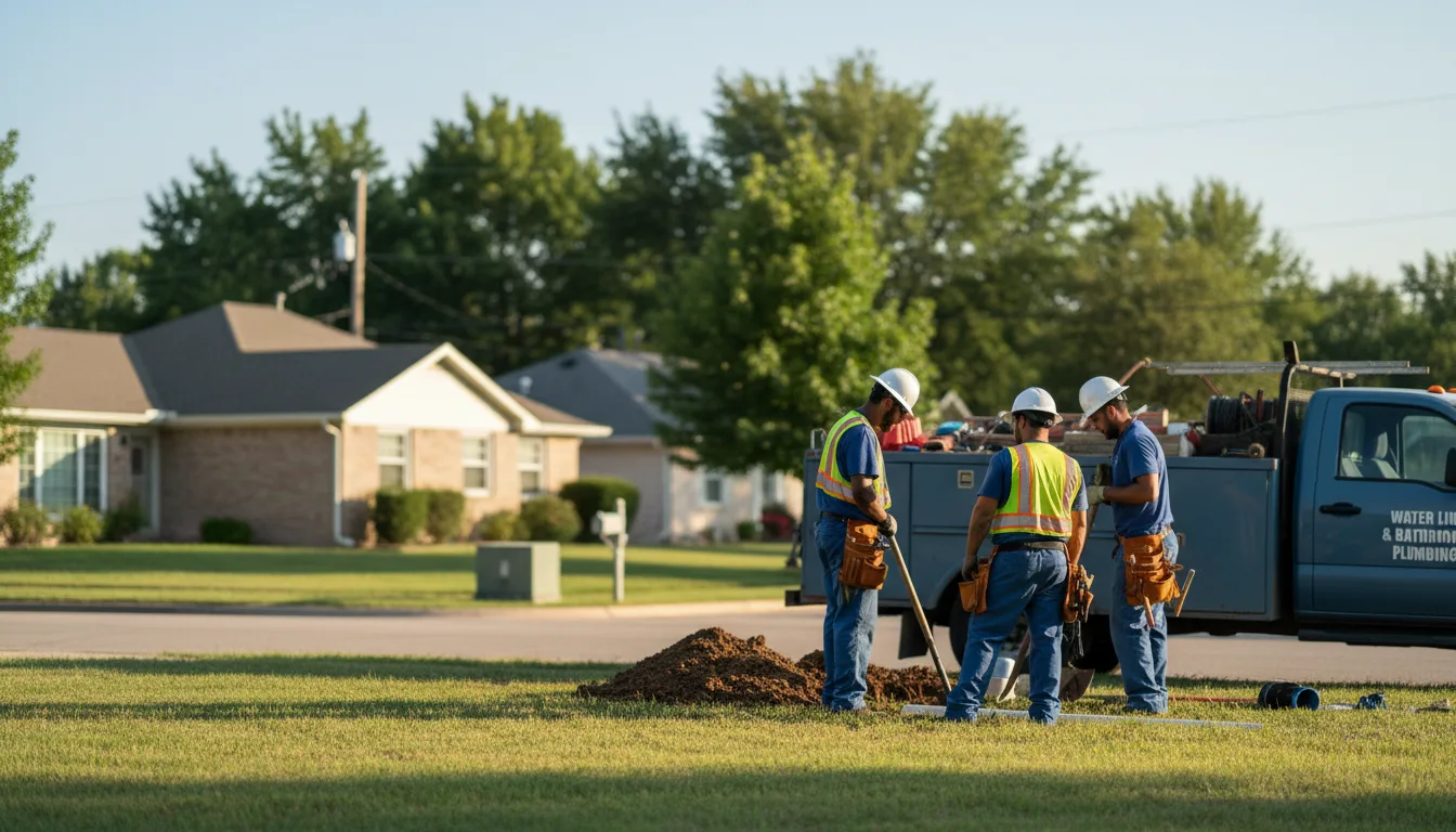 Residential water line and bathroom plumbing service in Megargel, TX